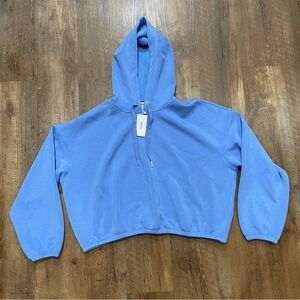 SPANX Air Essentials Cropped Hoodie Cornflower Blue Women’s XL NWT Pullover